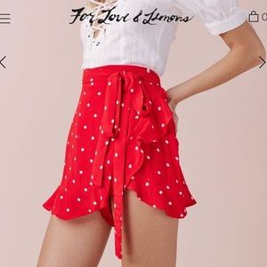 🍋 For Love and Lemons Natalia Dot Skort S